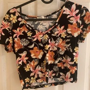 NWOT Garage Floral Crop Top